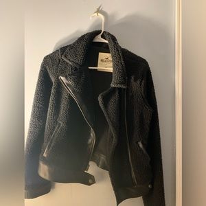Hollister fleece and leather jacket